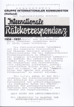 B799: H.-P. Jacobitz & T. Königshofen (Hrsg.) - „Gruppe Internationaler Kommunisten (Holland): Internationale Rätekorrespondenz“